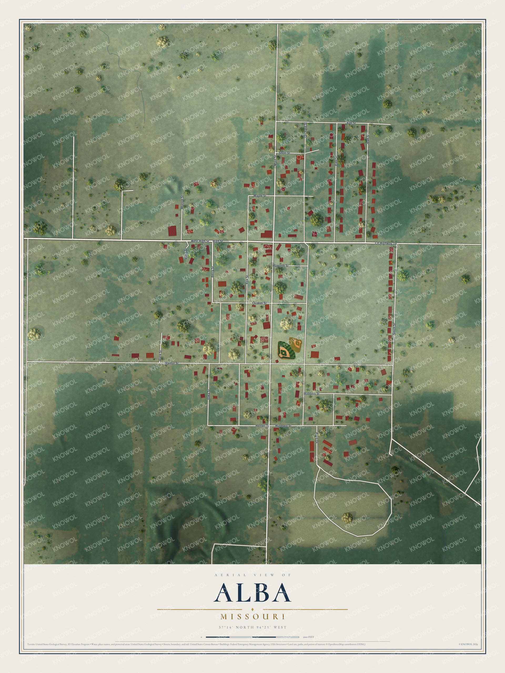 Watermarked full-map preview of Alba, Missouri