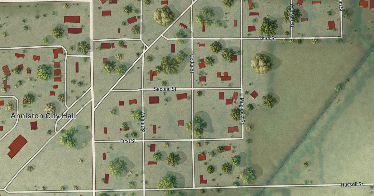 Map of Anniston, Missouri in 2026