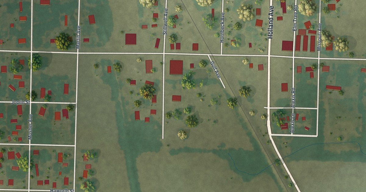Map of Asbury, Missouri in 2026