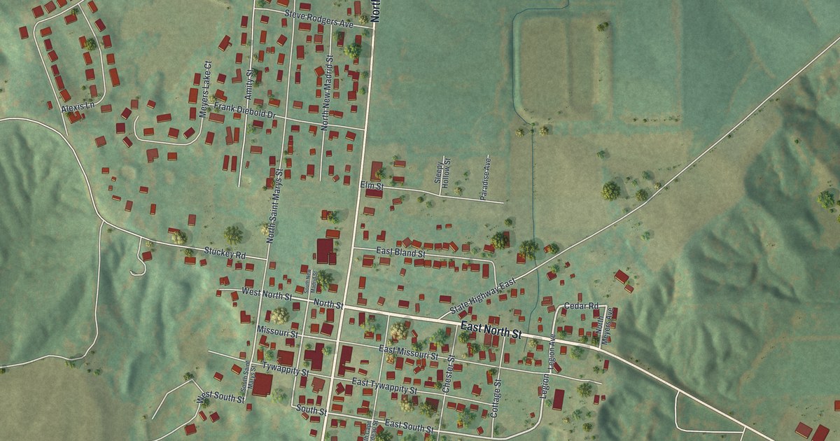 Map of Benton, Missouri in 2026