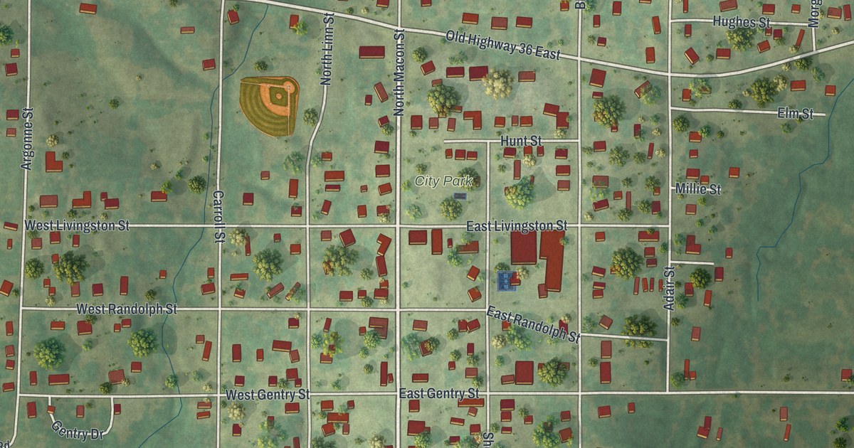 Map of Bevier, Missouri in 2026