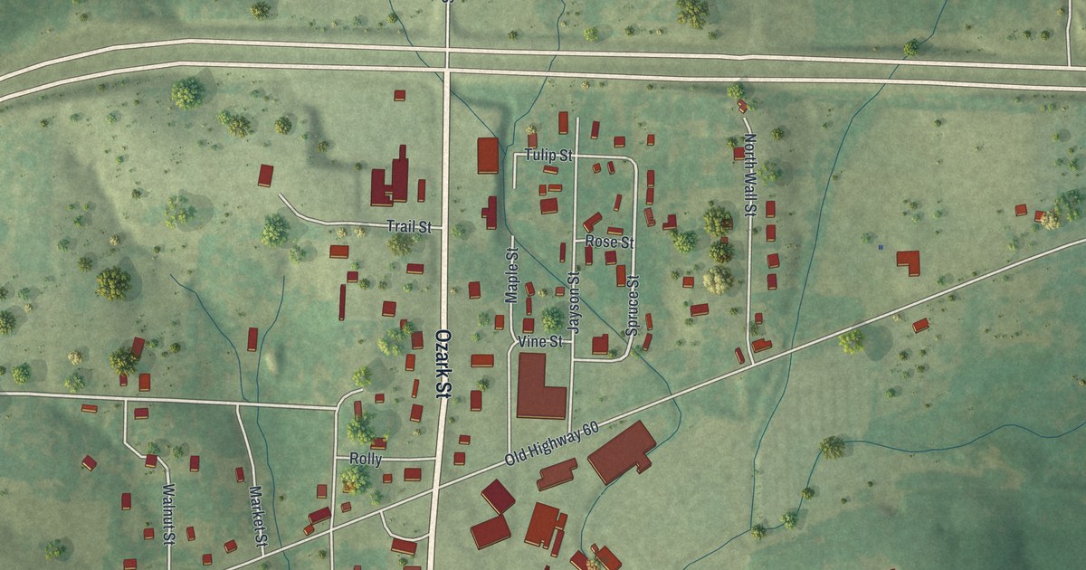 Map of Birch Tree, Missouri in 2026