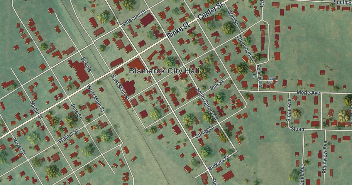 Map of Bismarck, Missouri in 2026