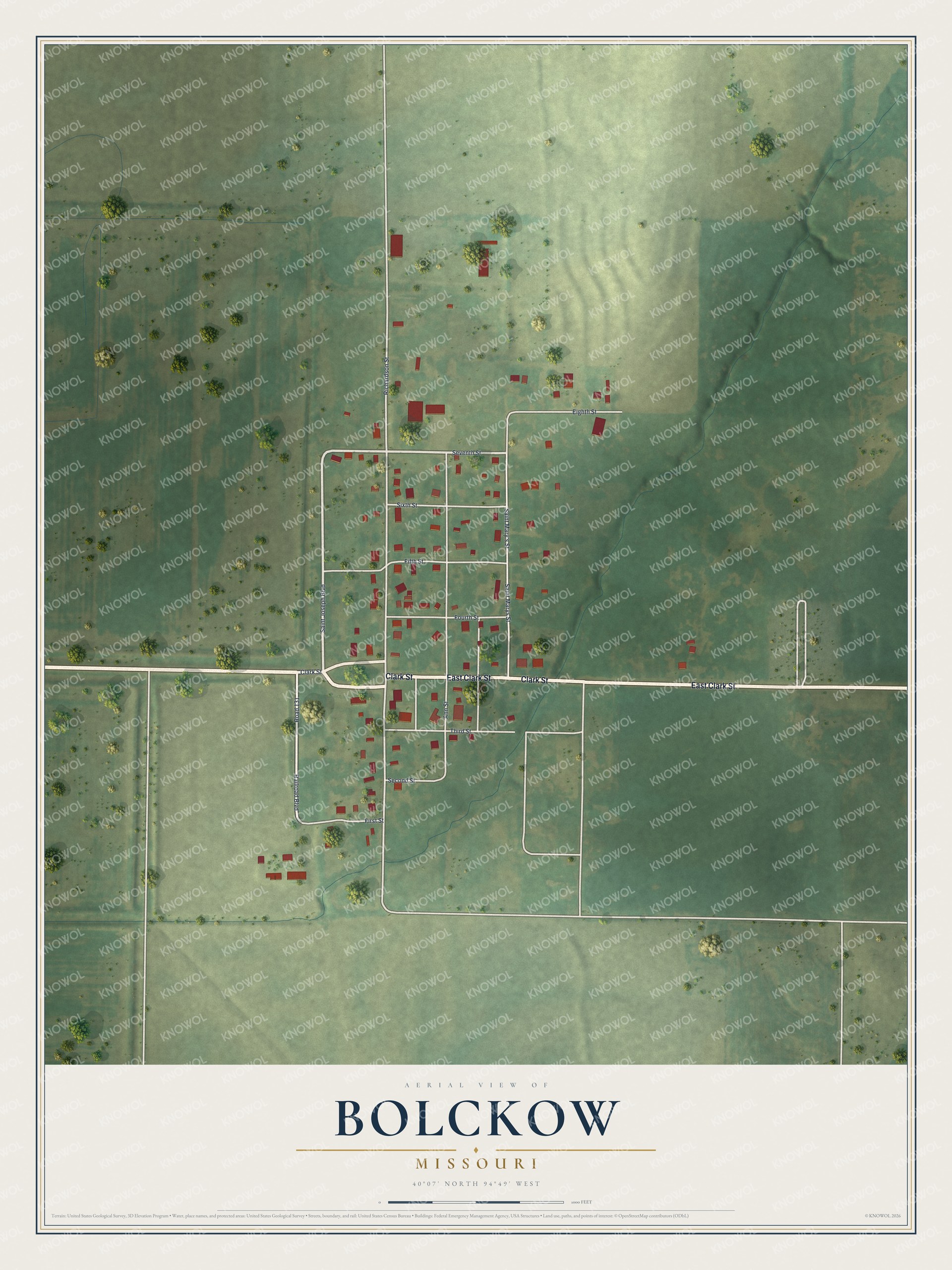 Watermarked full-map preview of Bolckow, Missouri