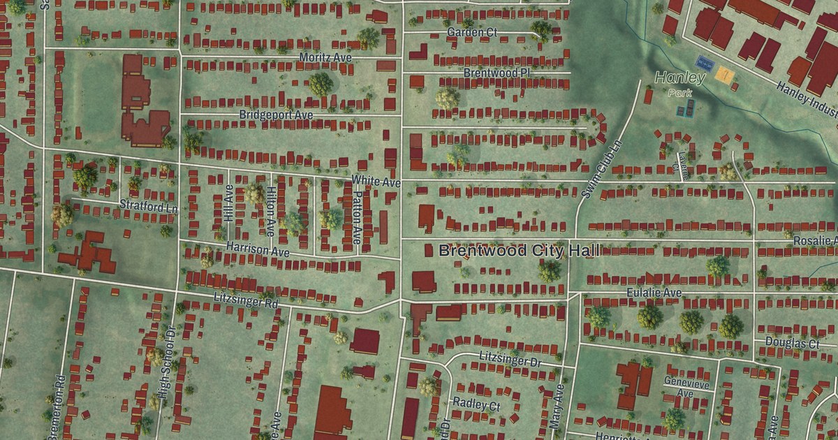 Map of Brentwood, Missouri in 2026