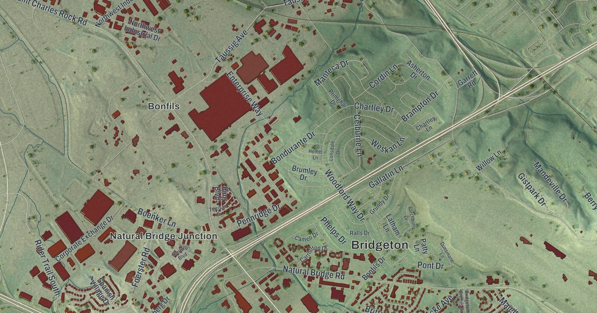 Map of Bridgeton, Missouri in 2026