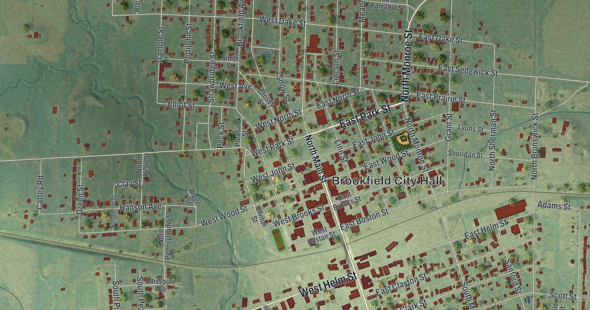 Map of Brookfield, Missouri in 2026
