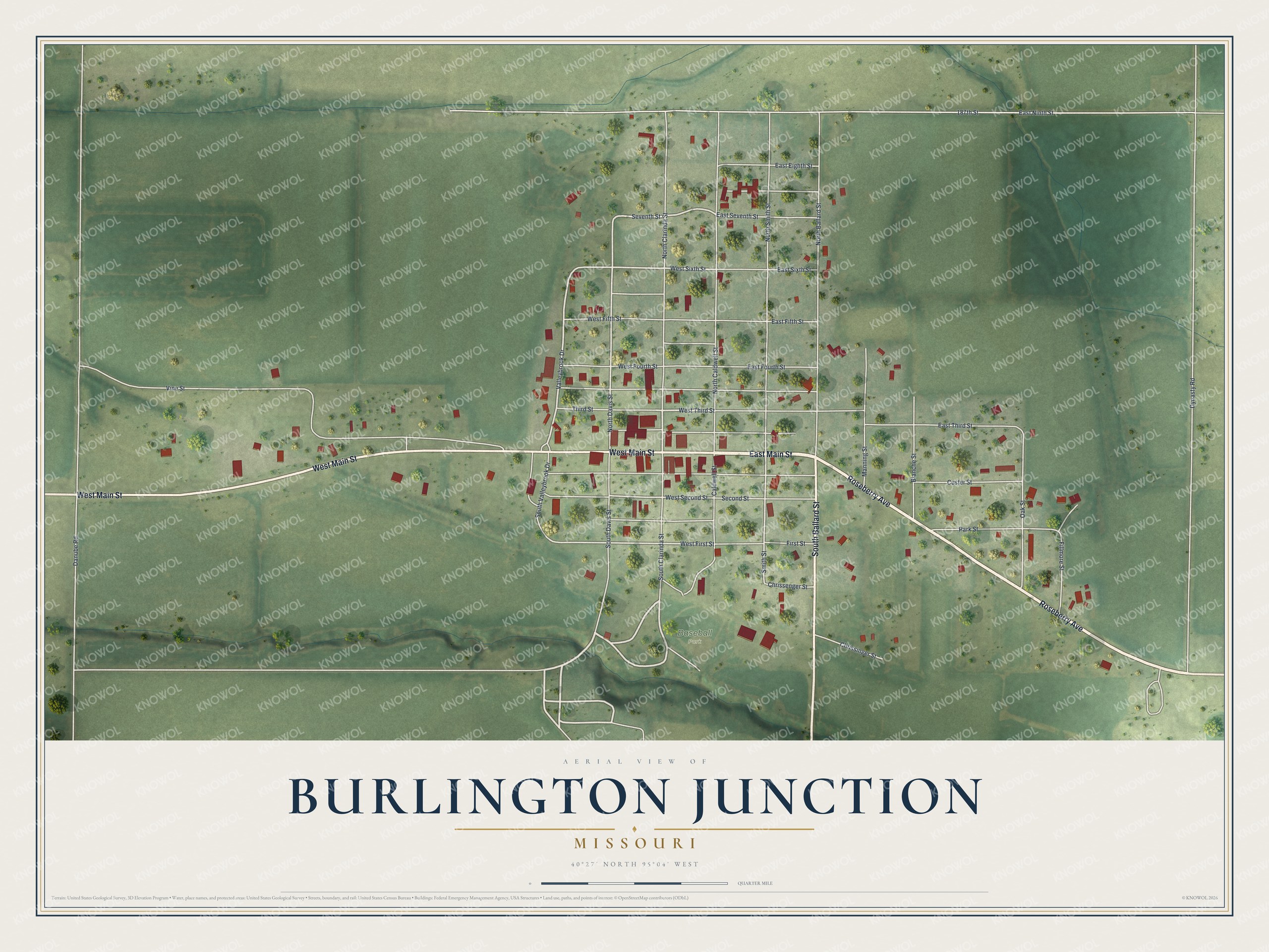 Watermarked full-map preview of Burlington Junction, Missouri