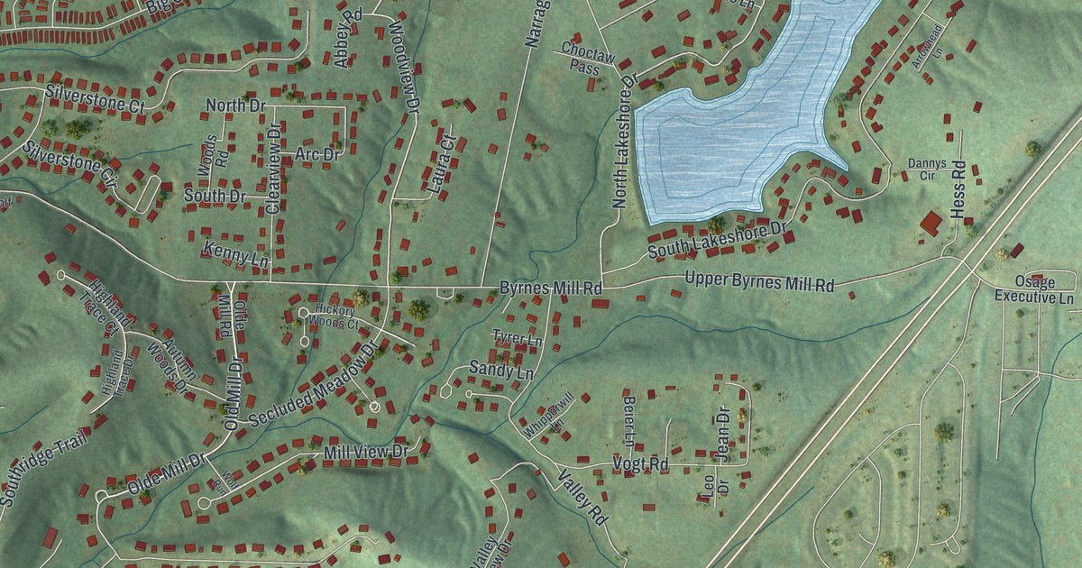 Map of Byrnes Mill, Missouri in 2026