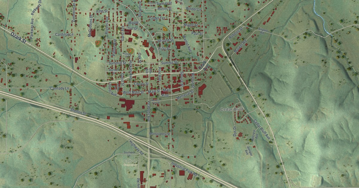 Map of Cabool, Missouri in 2026