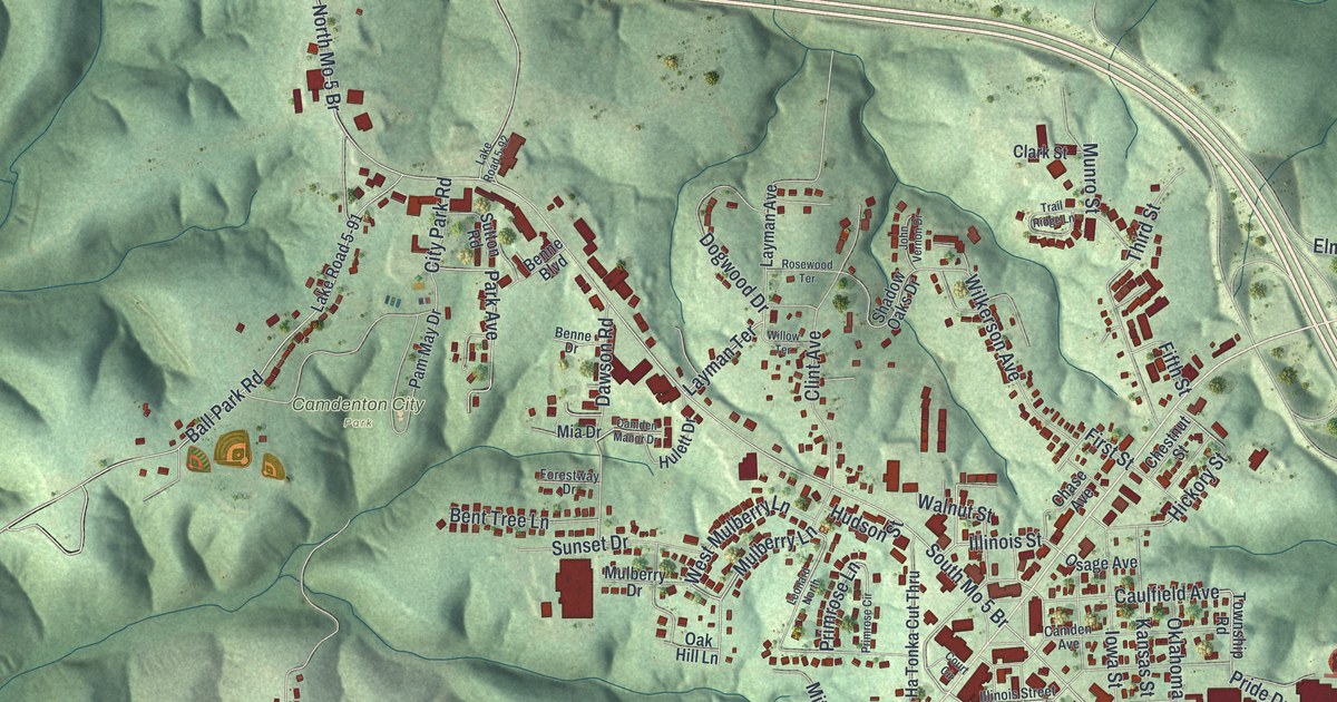 Map of Camdenton, Missouri in 2026