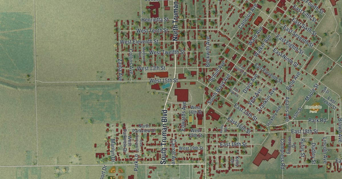 Map of Caruthersville, Missouri in 2026