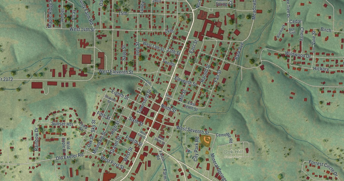 Map of Cassville, Missouri in 2026