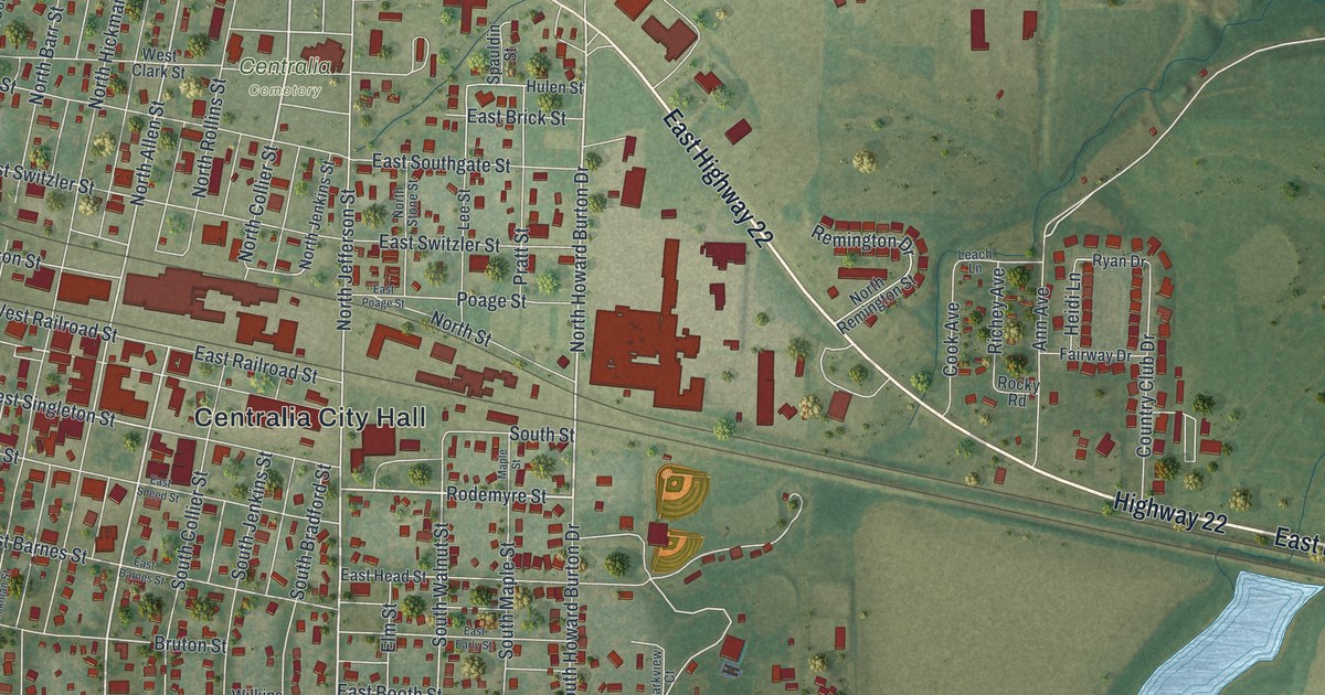 Map of Centralia, Missouri in 2026