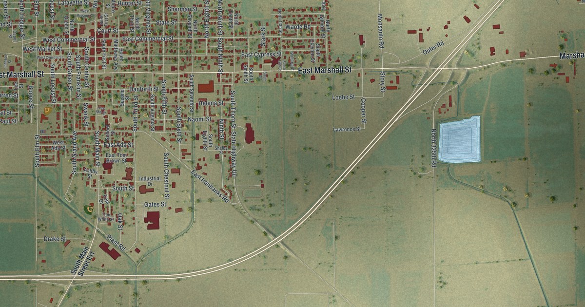 Map of Charleston, Missouri in 2026