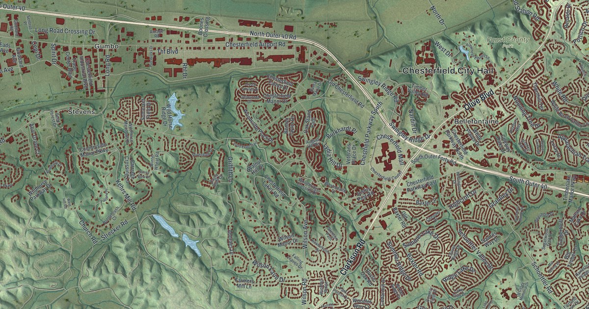 Map of Chesterfield, Missouri in 2026