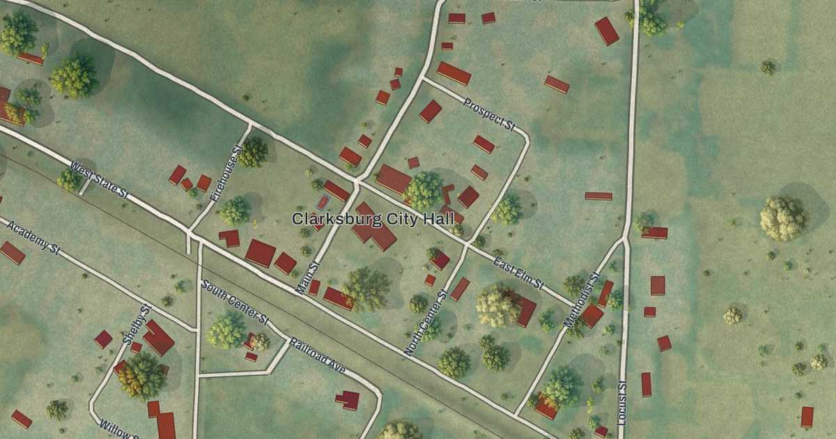 Map of Clarksburg, Missouri in 2026