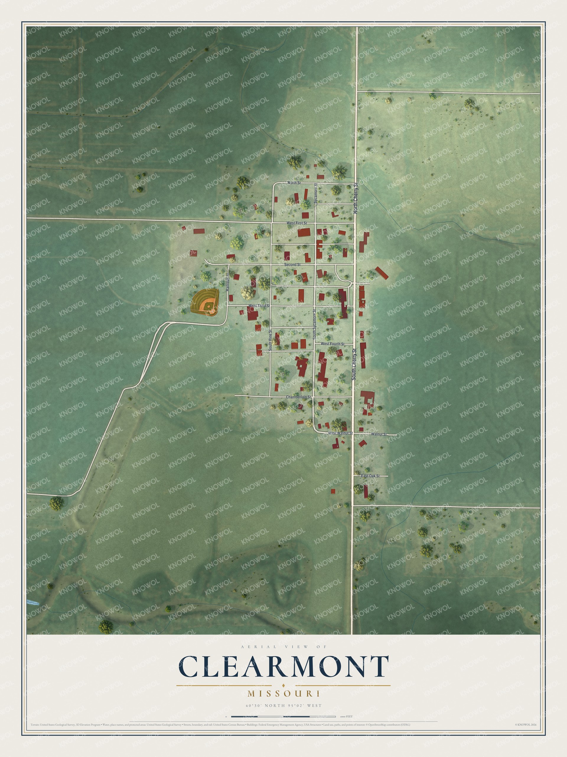 Watermarked full-map preview of Clearmont, Missouri