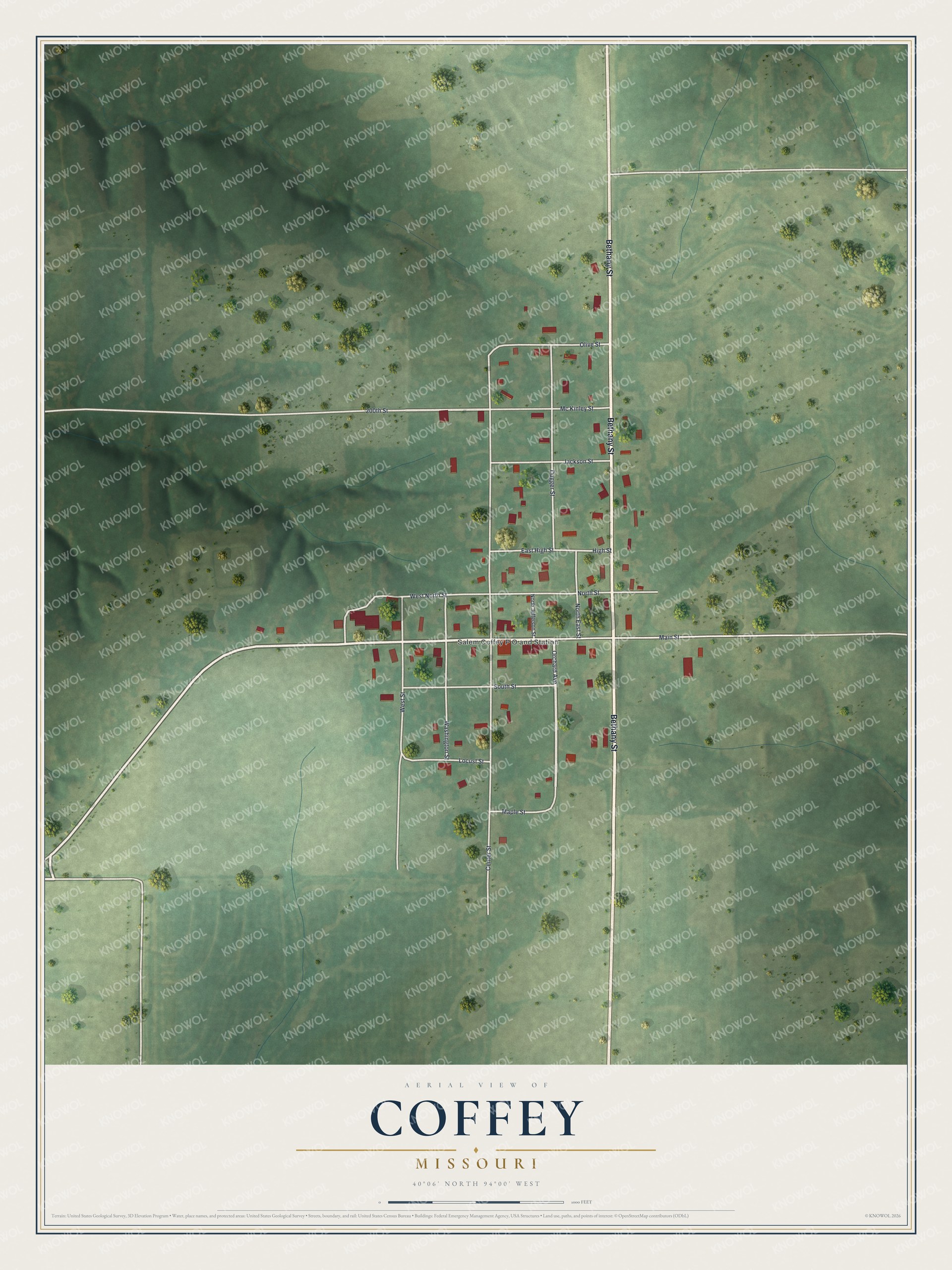 Watermarked full-map preview of Coffey, Missouri