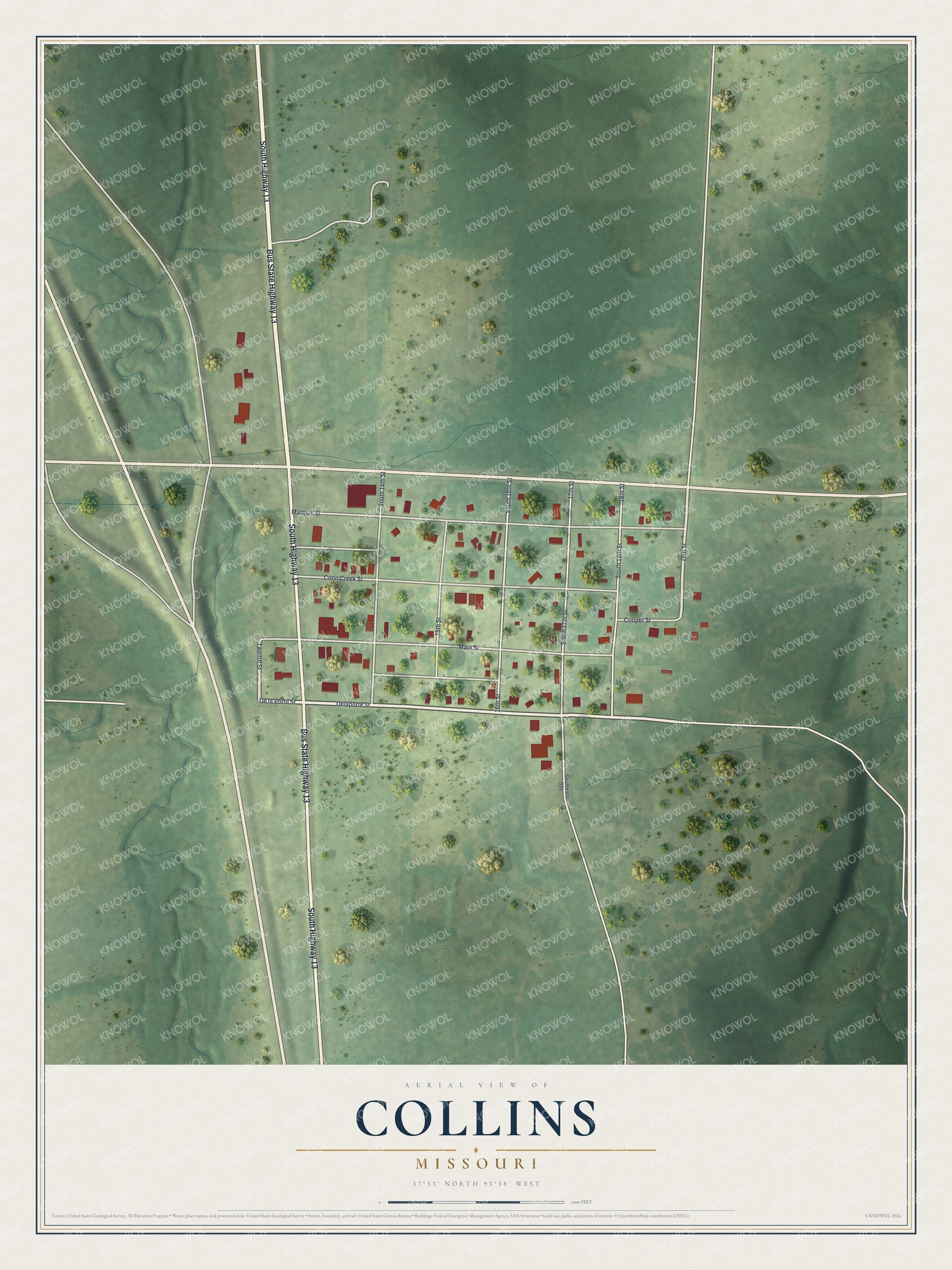 Watermarked full-map preview of Collins, Missouri