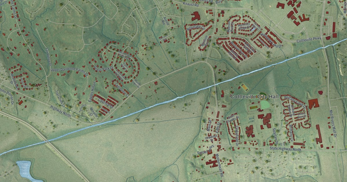 Map of Cottleville, Missouri in 2026