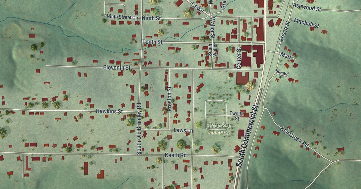 Map of Crocker, Missouri in 2026