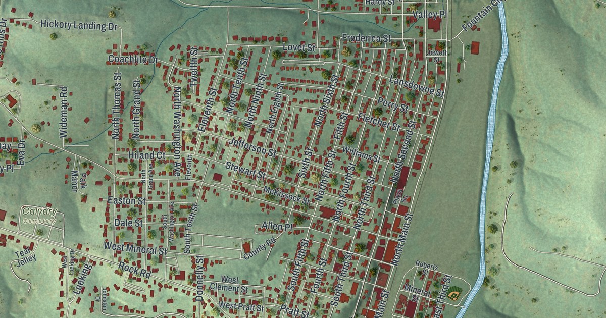 Map of De Soto, Missouri in 2026