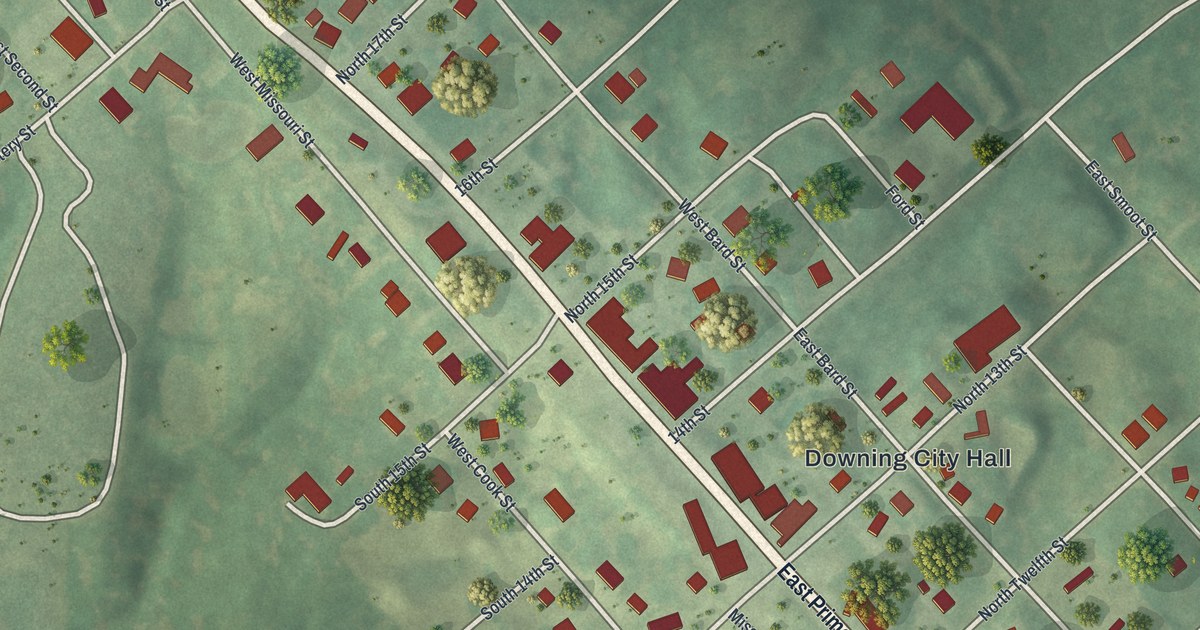 Map of Downing, Missouri in 2026
