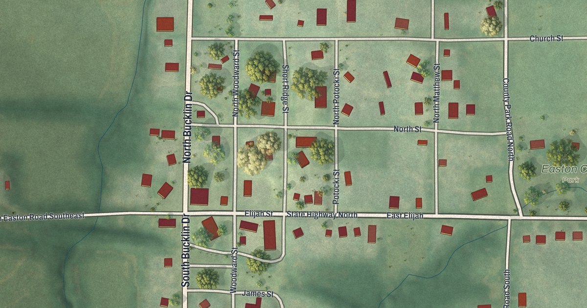Map of Easton, Missouri in 2026