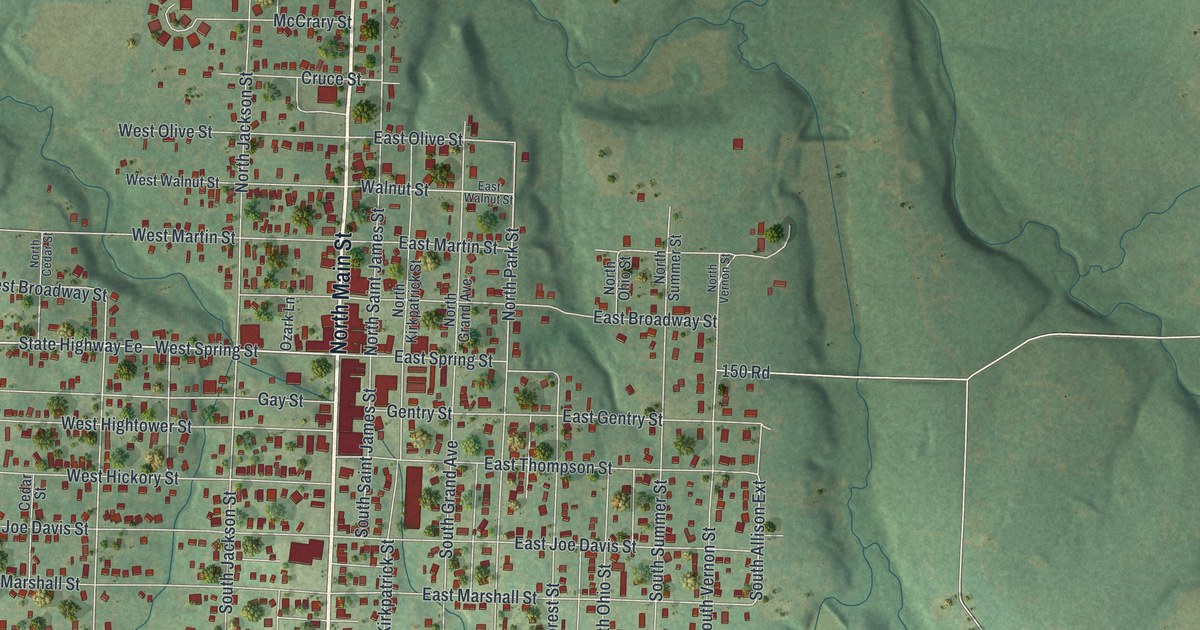 Map of El Dorado Springs, Missouri in 2026