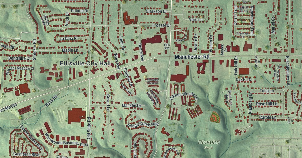 Map of Ellisville, Missouri in 2026