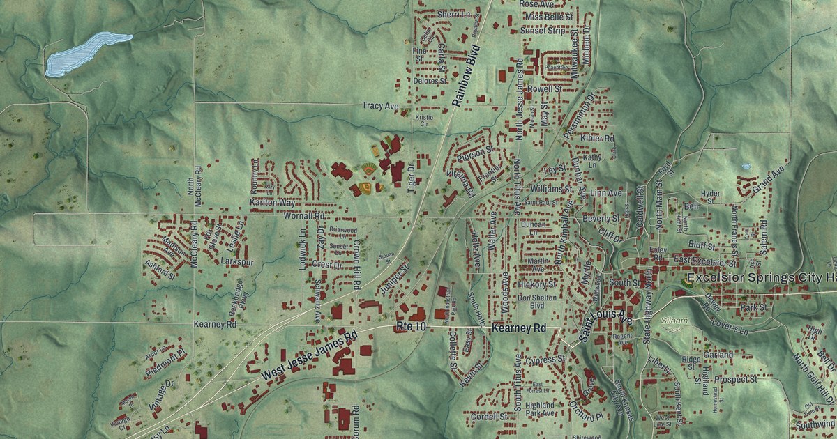 Map of Excelsior Springs, Missouri in 2026
