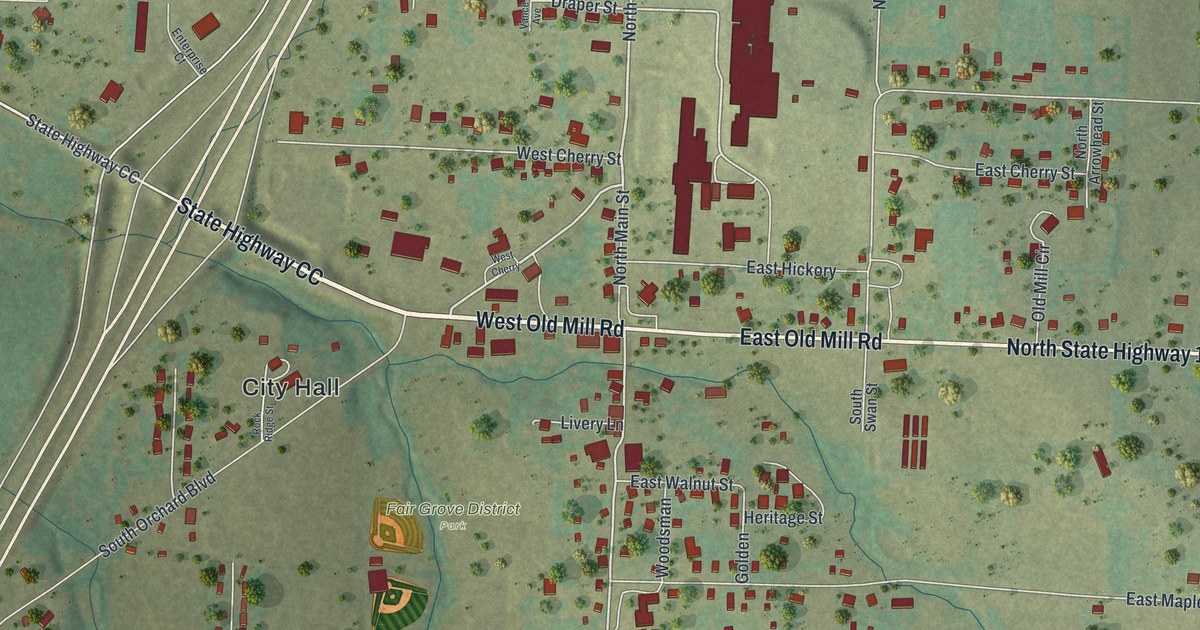 Map of Fair Grove, Missouri in 2026