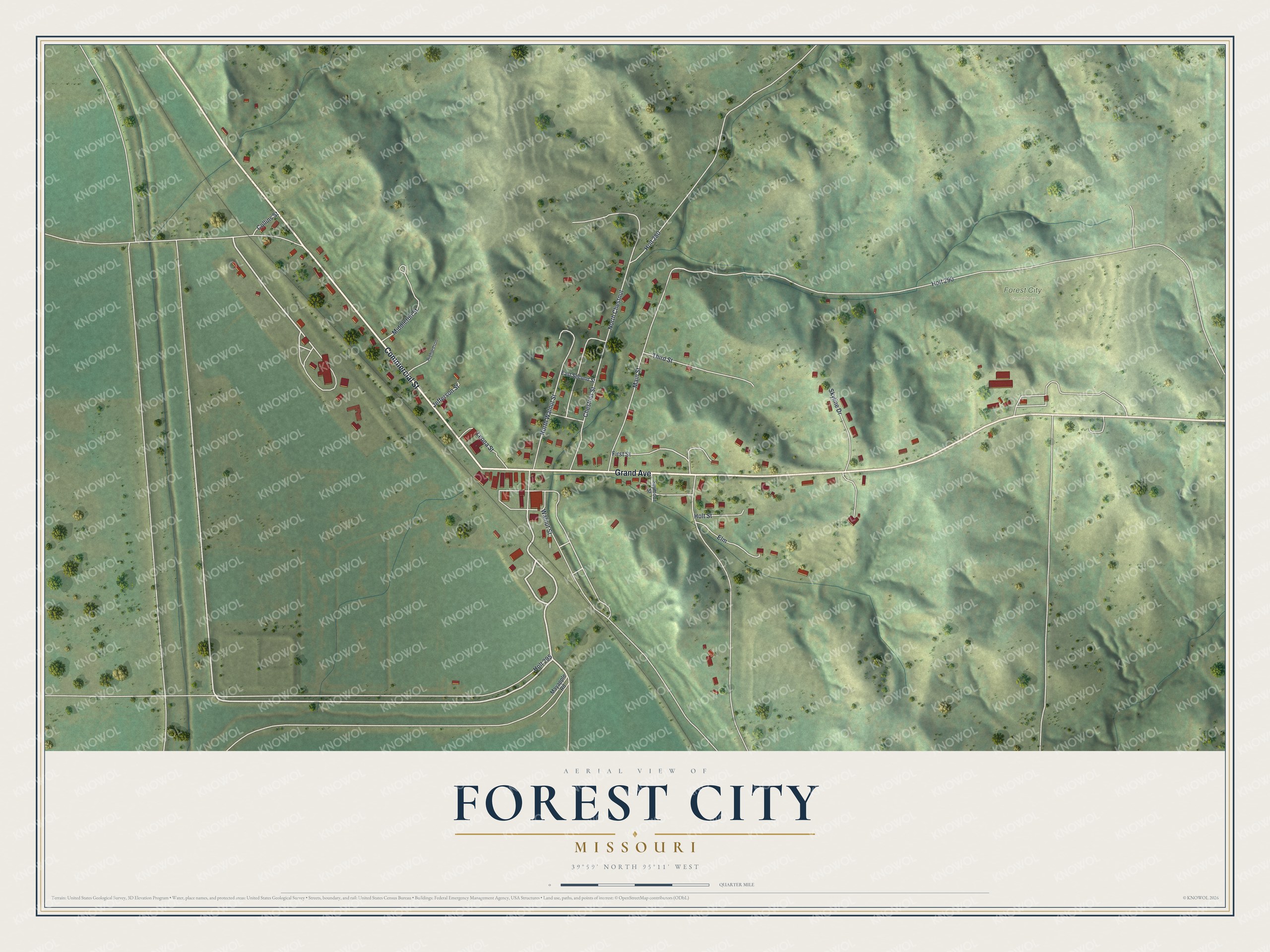 Watermarked full-map preview of Forest City, Missouri
