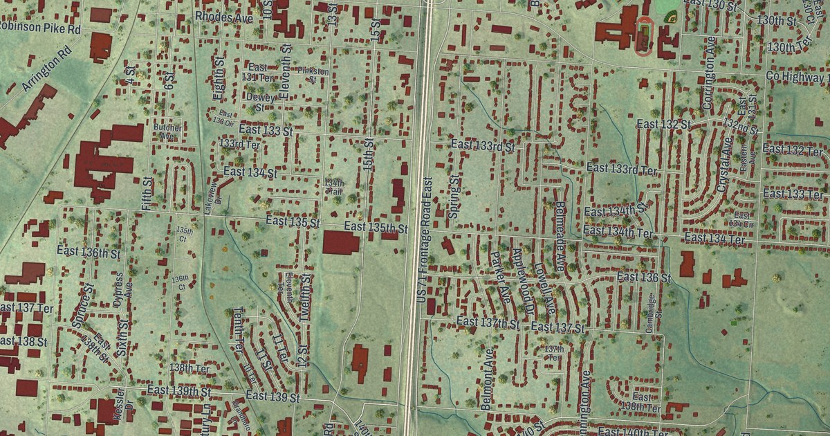 Map of Grandview, Missouri in 2026