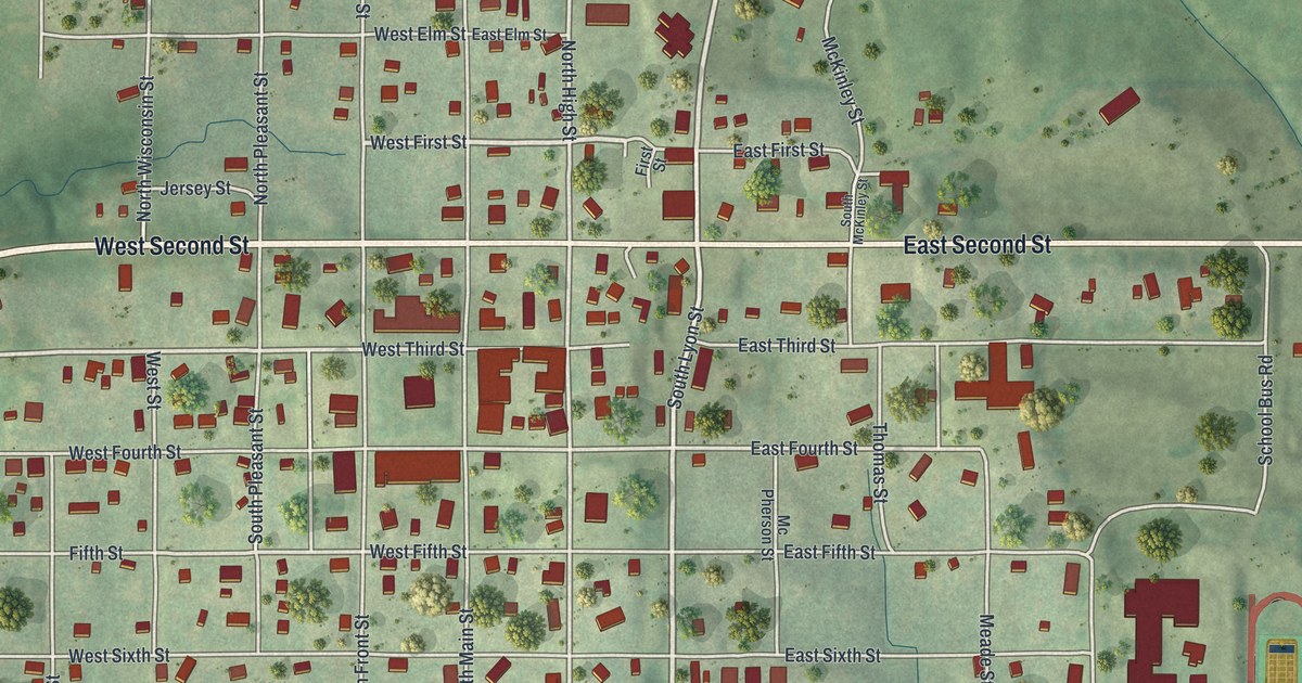 Map of Grant City, Missouri in 2026