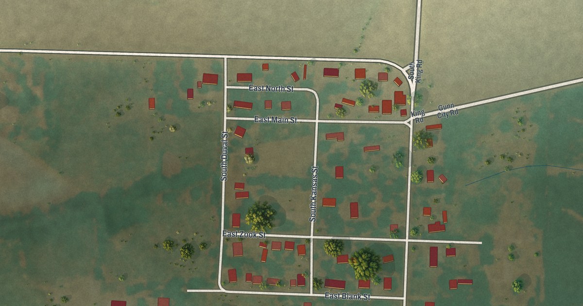 Map of Gunn City, Missouri in 2026