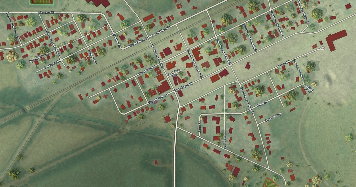 Map of Hardin, Missouri in 2026