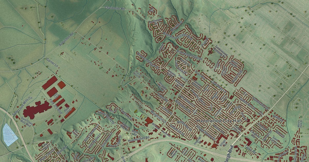 Map of Hazelwood, Missouri in 2026