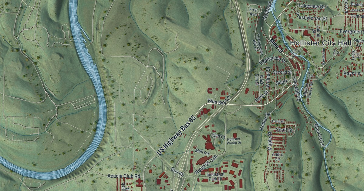 Map of Hollister, Missouri in 2026