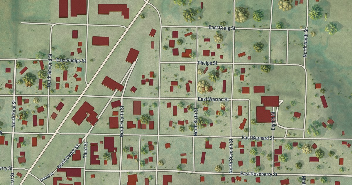 Map of Hopkins, Missouri in 2026