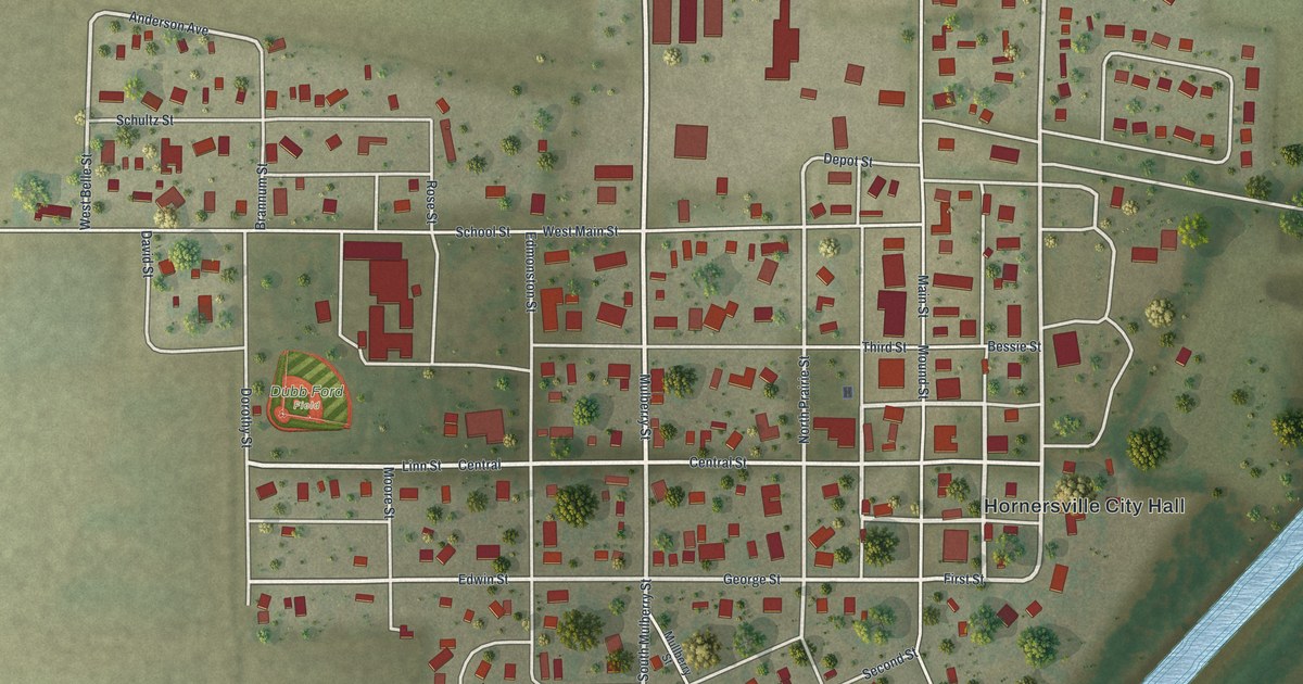 Map of Hornersville, Missouri in 2026