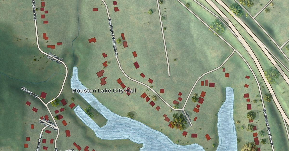 Map of Houston Lake, Missouri in 2026