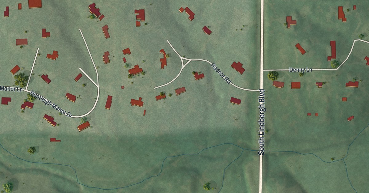 Map of Huntleigh, Missouri in 2026