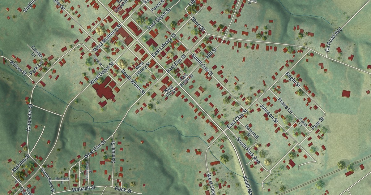 Map of Huntsville, Missouri in 2026