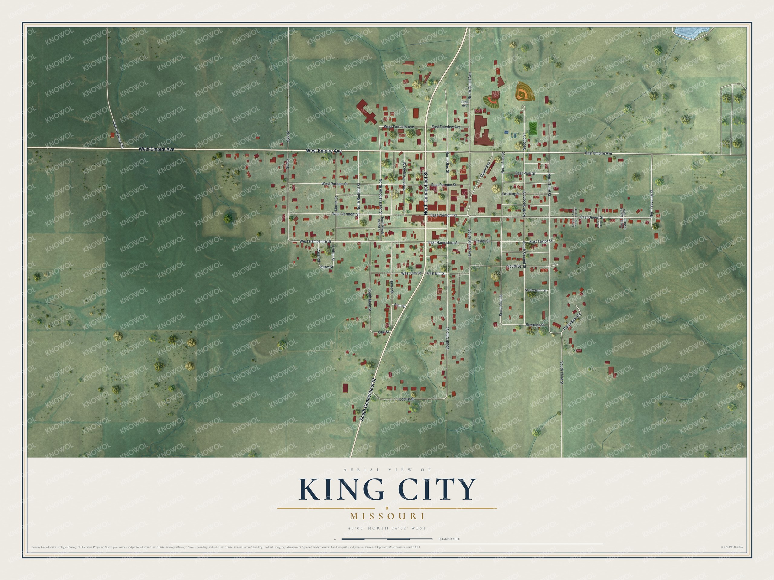 Watermarked full-map preview of King City, Missouri