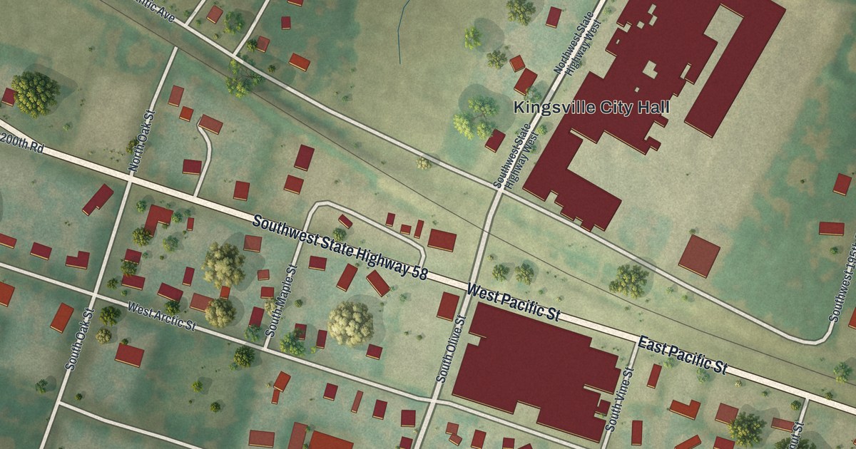 Map of Kingsville, Missouri in 2026