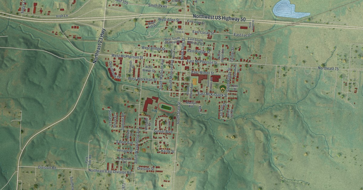 Map of Knob Noster, Missouri in 2026