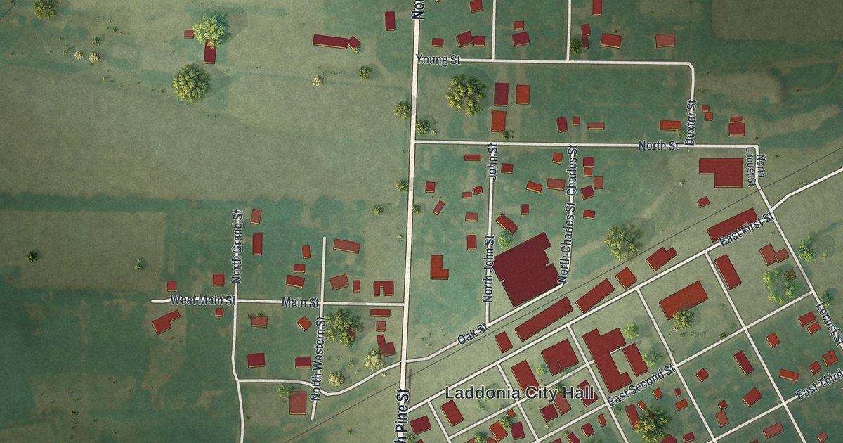 Map of Laddonia, Missouri in 2026
