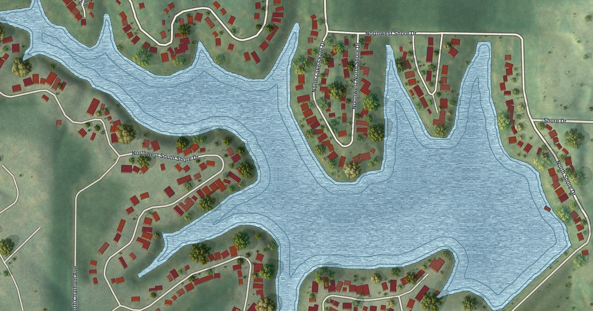 Map of Lake Waukomis, Missouri in 2026